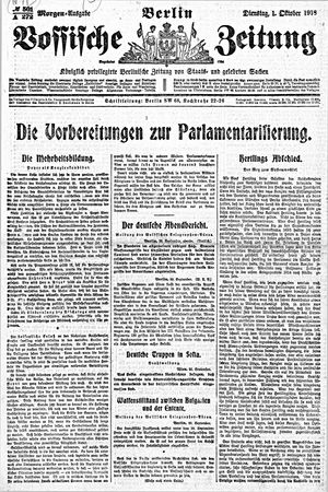 Vossische Zeitung vom 01.10.1918
