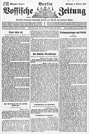 Vossische Zeitung vom 02.10.1918