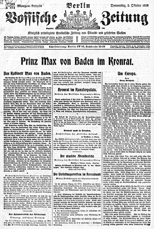 Vossische Zeitung vom 03.10.1918