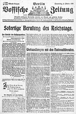 Vossische Zeitung vom 03.10.1918