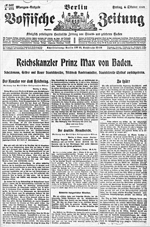 Vossische Zeitung vom 04.10.1918