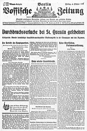 Vossische Zeitung vom 04.10.1918