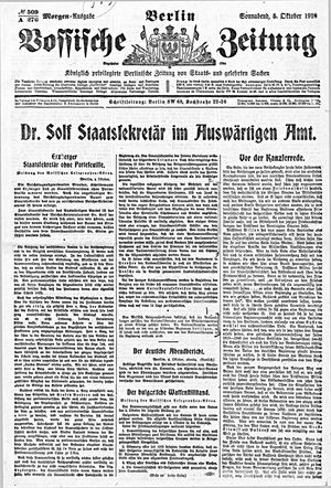 Vossische Zeitung vom 05.10.1918