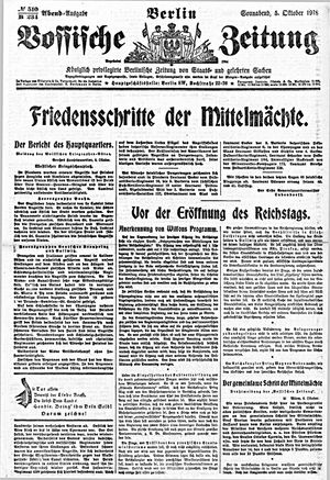 Vossische Zeitung on Oct 5, 1918