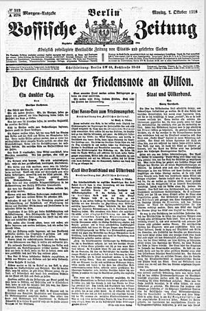 Vossische Zeitung vom 07.10.1918