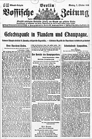 Vossische Zeitung vom 07.10.1918