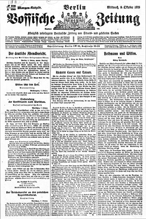 Vossische Zeitung vom 09.10.1918