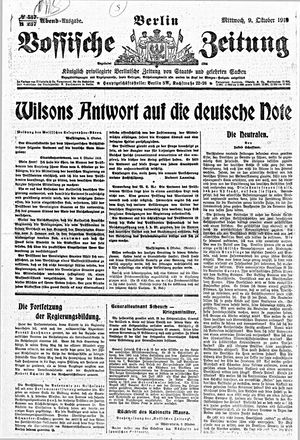 Vossische Zeitung vom 09.10.1918