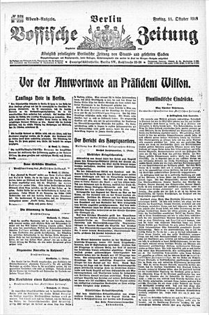 Vossische Zeitung vom 11.10.1918
