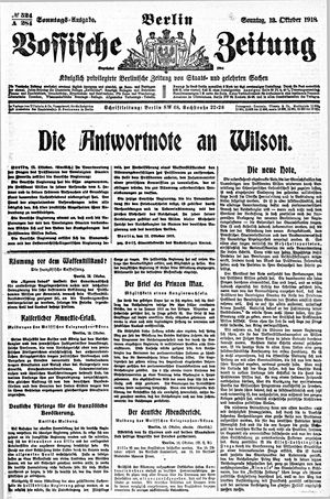Vossische Zeitung vom 13.10.1918