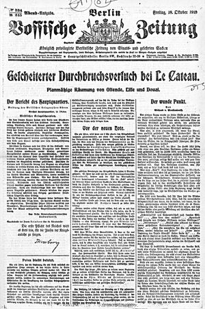 Vossische Zeitung vom 18.10.1918