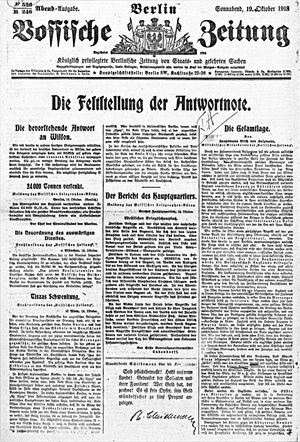 Vossische Zeitung vom 19.10.1918