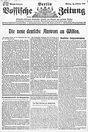 Vossische Zeitung vom 21.10.1918