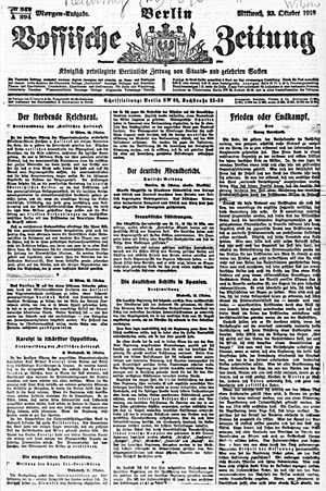 Vossische Zeitung vom 23.10.1918