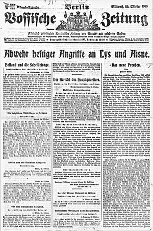 Vossische Zeitung vom 23.10.1918