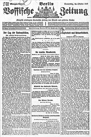 Vossische Zeitung vom 24.10.1918