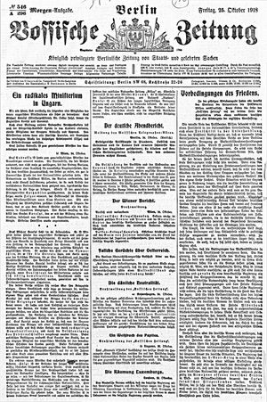 Vossische Zeitung vom 25.10.1918