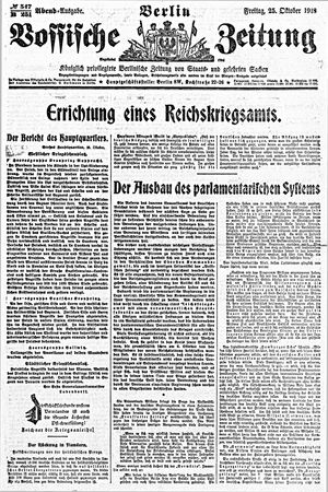 Vossische Zeitung vom 25.10.1918