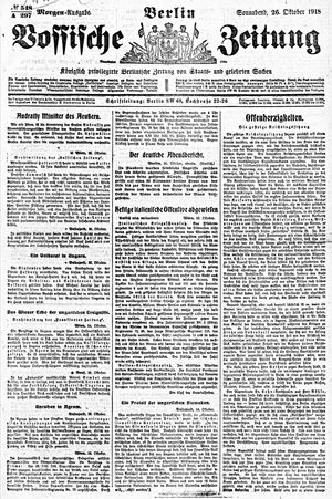 Vossische Zeitung vom 26.10.1918
