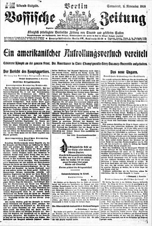Vossische Zeitung vom 02.11.1918