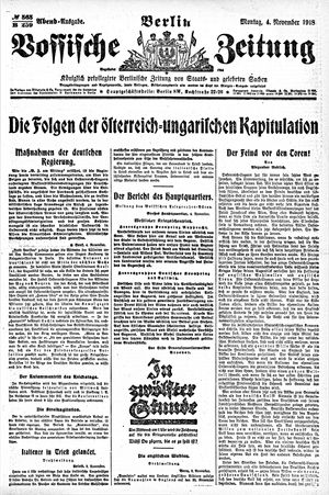Vossische Zeitung vom 04.11.1918