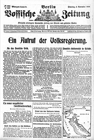 Vossische Zeitung vom 05.11.1918