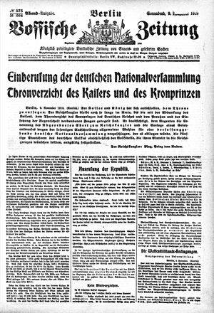 Vossische Zeitung vom 09.11.1918