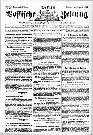 Vossische Zeitung vom 10.11.1918
