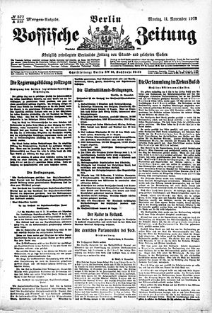 Vossische Zeitung vom 11.11.1918