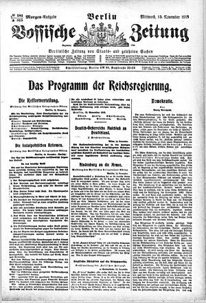 Vossische Zeitung vom 13.11.1918