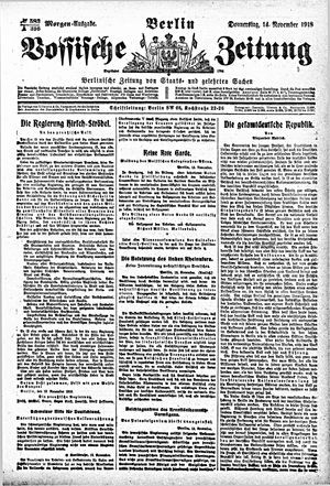 Vossische Zeitung vom 14.11.1918