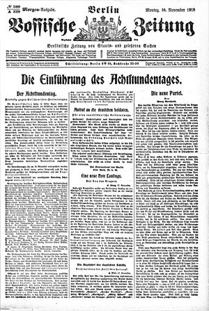 Vossische Zeitung vom 18.11.1918