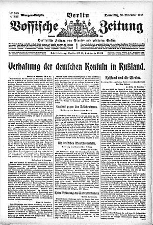 Vossische Zeitung vom 21.11.1918