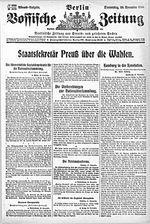 Vossische Zeitung vom 28.11.1918