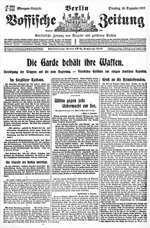 Vossische Zeitung vom 10.12.1918