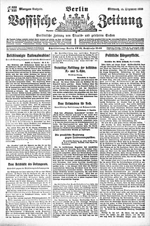 Vossische Zeitung on Dec 11, 1918