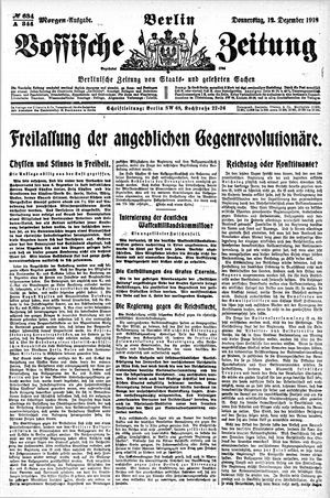 Vossische Zeitung vom 12.12.1918