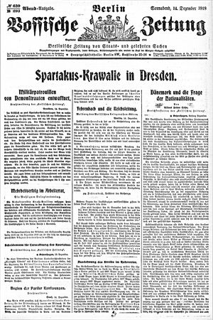 Vossische Zeitung vom 14.12.1918