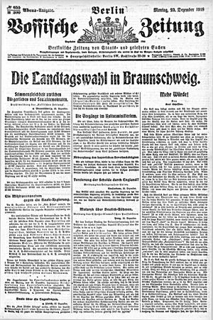 Vossische Zeitung vom 23.12.1918