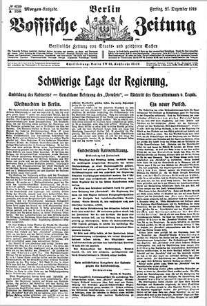 Vossische Zeitung vom 27.12.1918