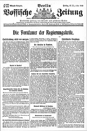 Vossische Zeitung vom 27.12.1918