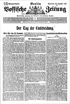 Vossische Zeitung vom 28.12.1918