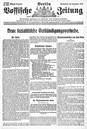 Vossische Zeitung vom 28.12.1918