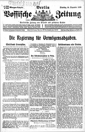Vossische Zeitung vom 31.12.1918