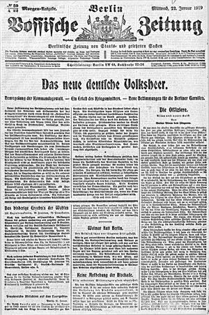 Vossische Zeitung on Jan 22, 1919
