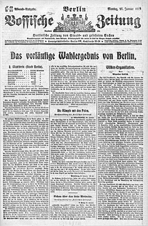 Vossische Zeitung vom 27.01.1919