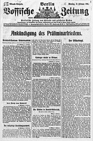 Vossische Zeitung on Feb 17, 1919