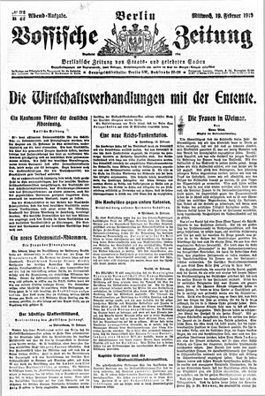 Vossische Zeitung vom 19.02.1919