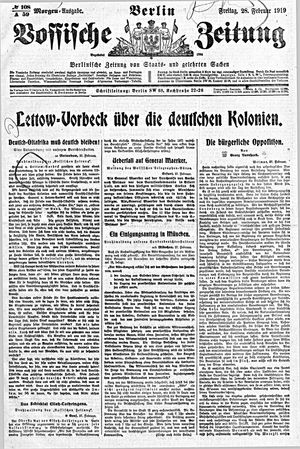 Vossische Zeitung on Feb 28, 1919