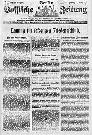 Vossische Zeitung on Mar 14, 1919